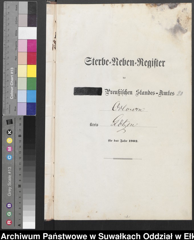 image.from.unit.number "Sterbe-Neben-Register des Preussischen Standes-Amtes Orlowen Kreis Lötzen"