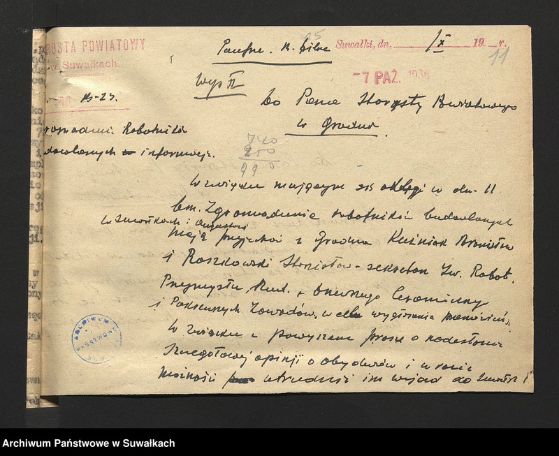 image.from.unit.number "[Wykaz związków zawodowych istniejących w powiecie wg. stanu na dzień 1. I 1937 r. oraz korespondencja]"