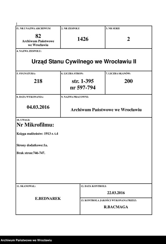 image.from.unit.number "Heiraths-Haupt-Register Breslau II 1913 Band 4"