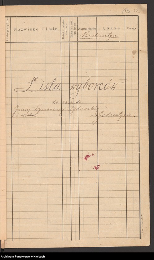 Obraz 15 z jednostki "[Wybory do Zarządu gminy wyznaniowej żydowskiej w Bodzentynie]"
