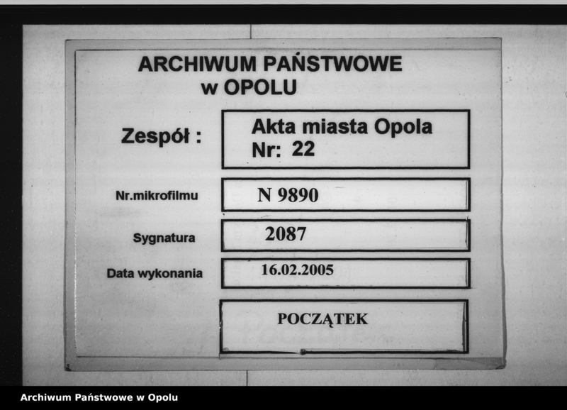 Obraz 1 z jednostki "Acta des Magistrats zu Oppeln betreffend die Gastwirtschaft an der Malapaner-Chaussee von Klusche Vol. I"