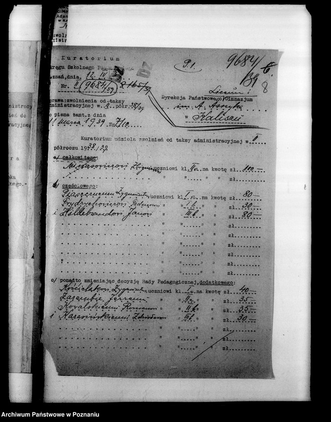 Obraz 12 z jednostki "Państwowe Gimnazjum imienia Adama Asnyka- Kalisz"