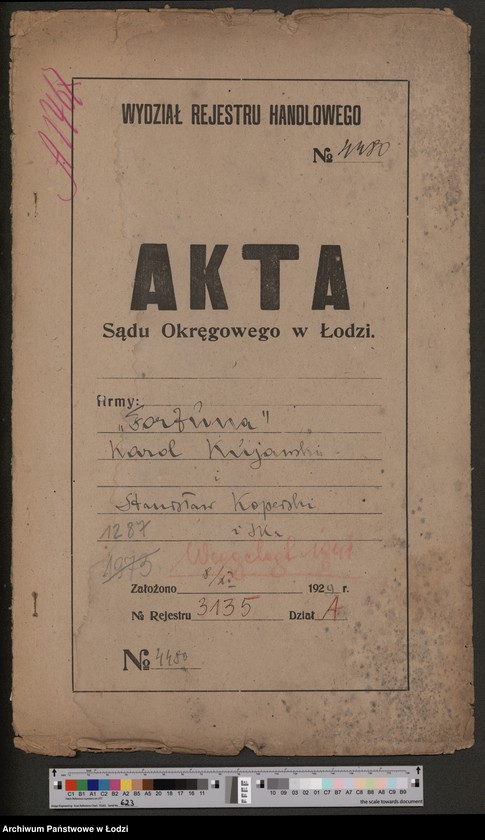 Obraz 2 z jednostki ""Fortuna"- Karol Kujawski, Stanisław Koperski i S-ka- biuro handlowo-komisowe oraz kupno i sprzedaż przetworów przemysłowych i ziemiopłodów"