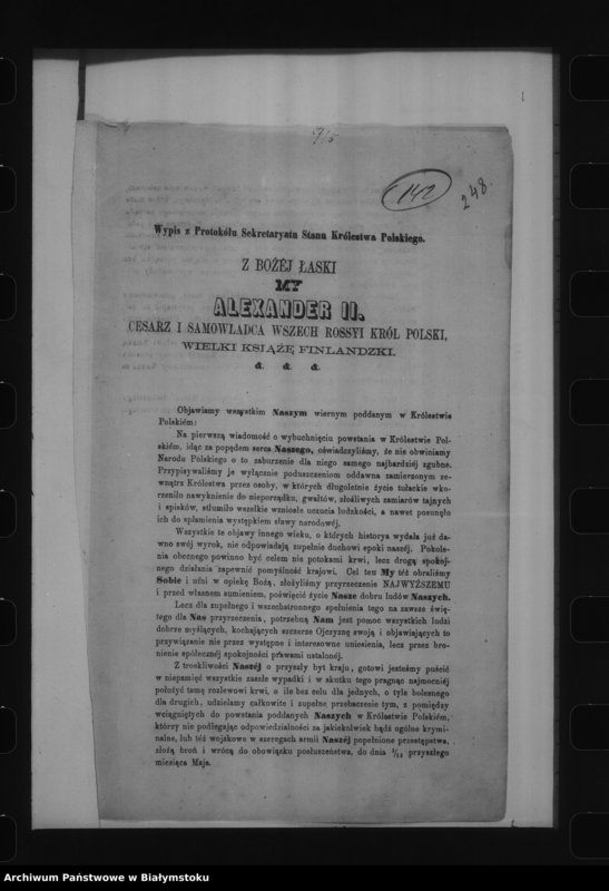 image.from.collection.number "Powstanie styczniowe na Białostocczyźnie111"