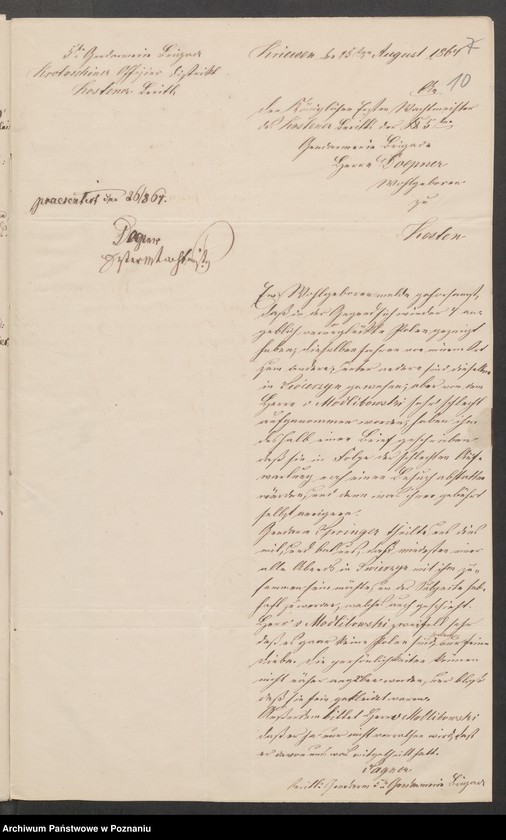Obraz 13 z jednostki "Acta generalia des Oberpäsidialkommissars Landrat von Madai zu Kosten betreffend die Verfolgung der polnisch-revolutionären Umtriebe im Kreise Kosten /Kościan/."