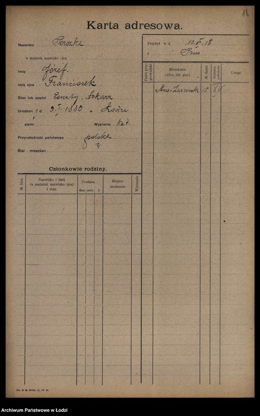 Obraz 20 z jednostki "[Spis ludności Łodzi] Persz-Petrykowski"