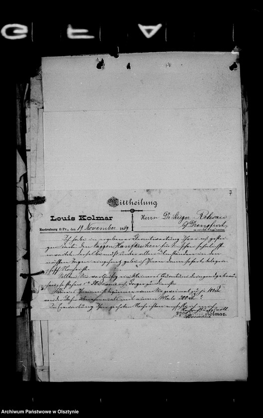 image.from.unit.number "/Korrespondenz, Rechnungen u. Bilanzen der Firma Louis Kolmar, Rastenburg, für Dr. Stieger, Verwalter von Rehsau/"