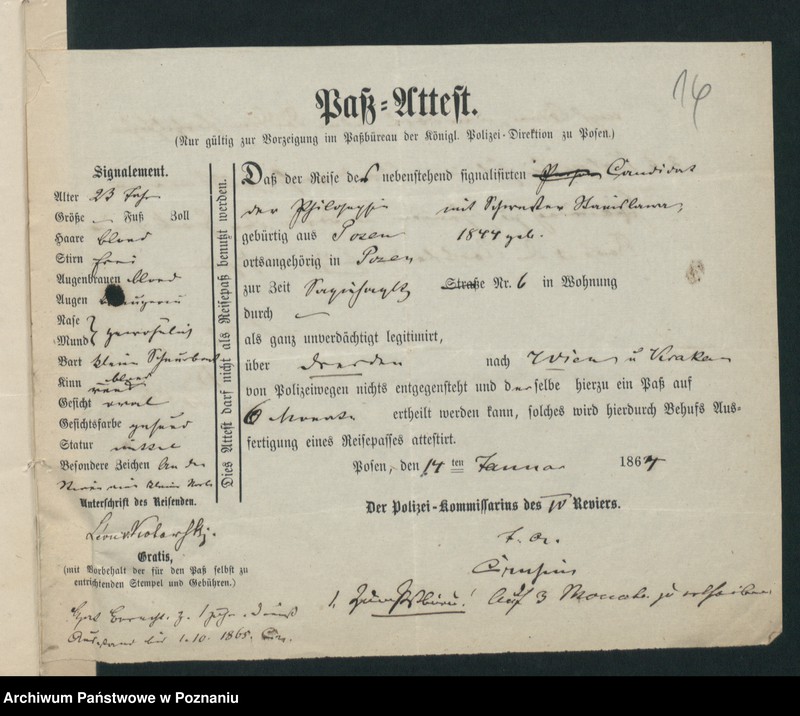 Obraz 19 z jednostki "A. betr. Leon Kotowski, Stud. phil. aus Breslau"