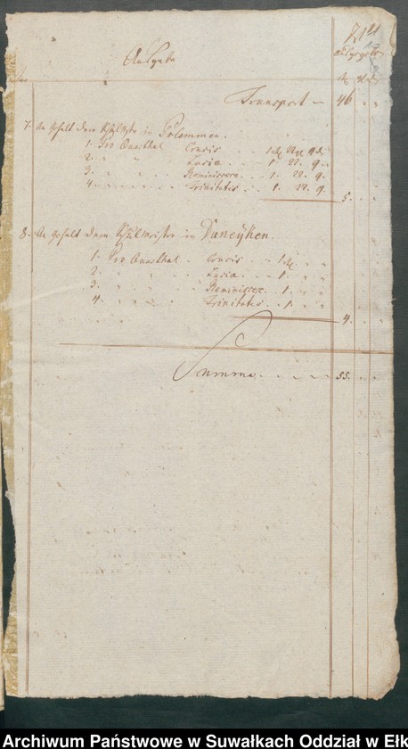 image.from.unit.number "Schul Cassen Rechnung der Schwentainenschen Kirchspiels von Trinitatis 1799 bis dahin 1800"