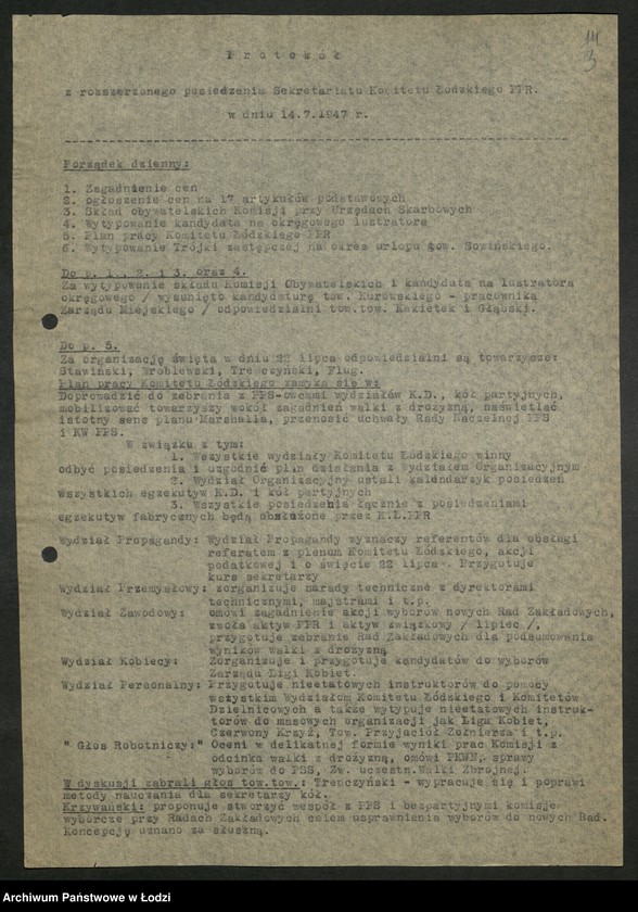 Obraz 4 z jednostki "Protokoły z posiedzeń Sekretariatu KŁ"