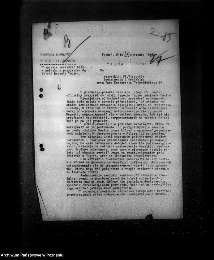 Obraz 6 z jednostki "/Ochrona przedstawicieli obcych państw podczas pobytu w Polsce- tajne/"