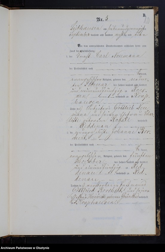 image.from.unit.number "Heiraths-Neben-Register Nr 1 - 9"
