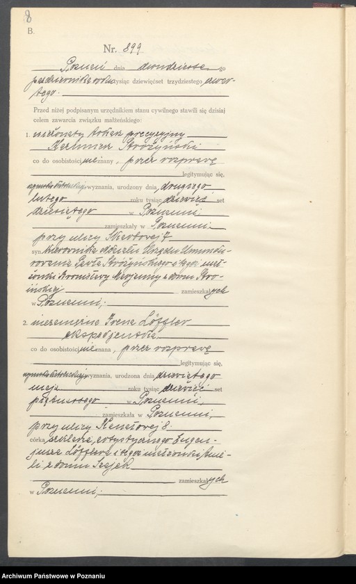 Obraz 10 z jednostki "Księga miejscowa małżeństw tom IV [Rejestr główny małżeństw]"