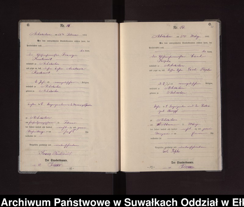 image.from.unit.number "Sterbe-Haupt-Register des Königlich Preussischen Standes-Amtes Stadt Nicolaiken Kreis Sensburg"