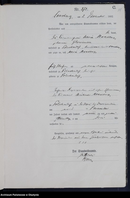 image.from.unit.number "Sterbe-Haupt-Register,Tom II,Nr 257 - 297"