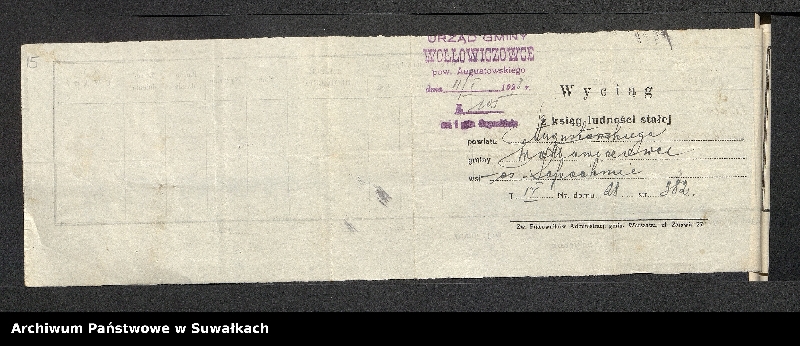 image.from.unit.number "Dowody do aktów ślubu Suwalskiego Okręgu Bożniczego 1928 rok"