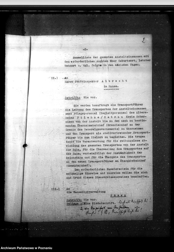 Obraz 6 z jednostki "Fürsorgerechtliche Übernahme der im Warthegau befindlichen polnischen Anstaltsinsassen in das Generalgouvernement"