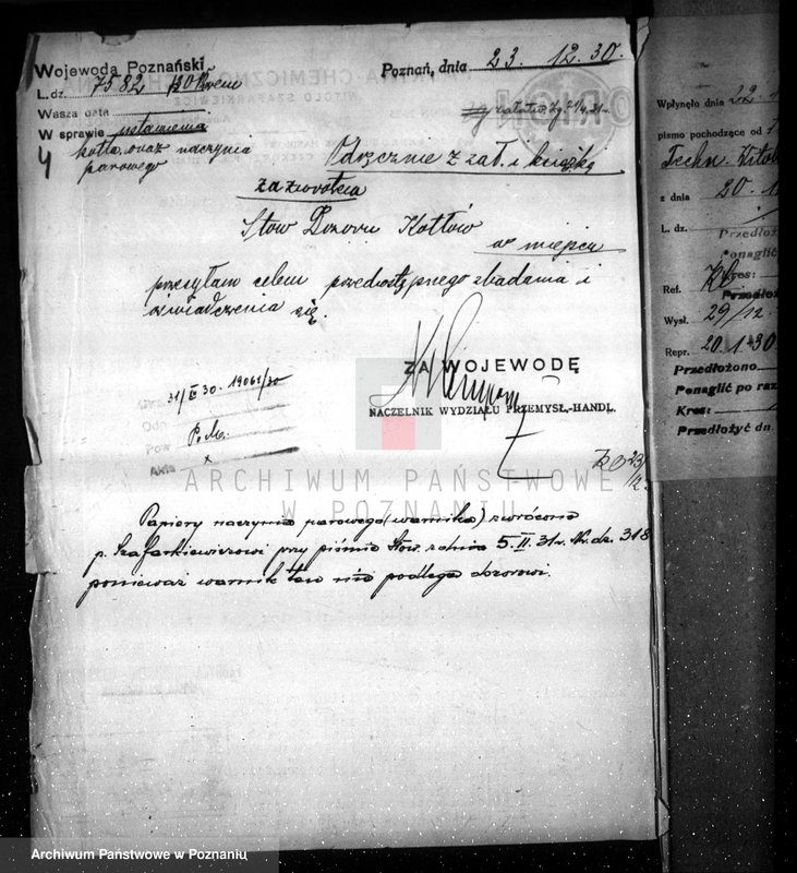 image.from.unit.number "Fabryka Chemiczno-Techniczna W. Szafarkiewicza w Poznaniu  nr woj. 6512"