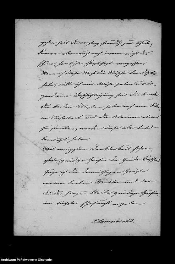 image.from.unit.number "/Monatsberichte der Waisenmutter Louise Lamprecht üer das Mädchenwaisenhaus in der Vorstadt Drengfurth an Anna Gfin Lehndorff geb Gfin Hahn/"