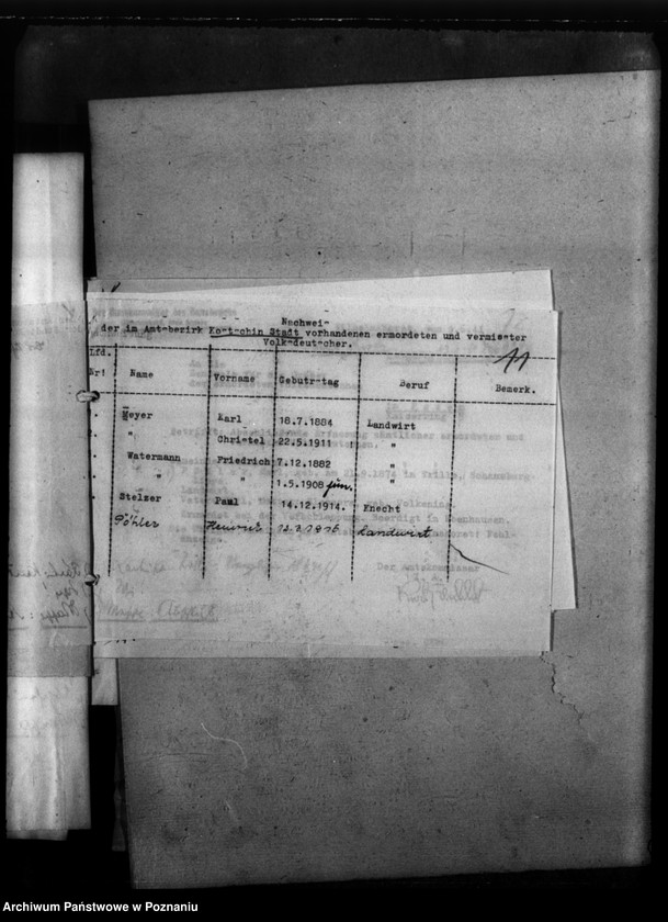 Obraz 15 z jednostki "Kreis Schroda (Środa).Korespondencja i wykazy Niemców, którzy zginęli w 1939 roku"