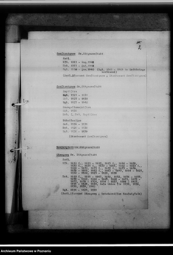 Obraz 6 z jednostki "Zugangsverzeichnis des Kirchenbuch-Magazins [na terenie tak zwanego Kraju Warty]"