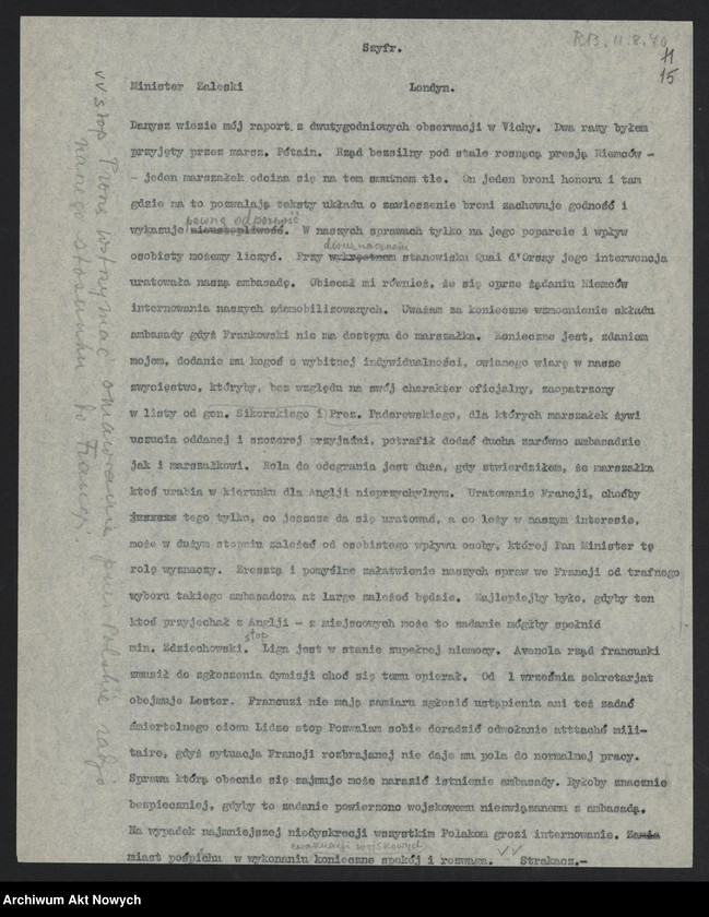 image.from.unit.number "Zaleski August; Załączniki: a) list (odpis) Skowrońskiego (Poseł RP w Brazylii); L.5 (odpowiedzi - rękopisy, maszynopisy); patrz 4246"