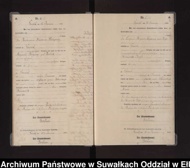 image.from.unit.number "Geburts-Neben-Register des Königlich Preussischen Standes-Amtes Gneist Kreis Loetzen"