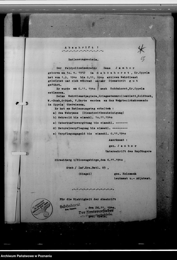 Obraz 9 z jednostki "Jambor, Hans, Bewerbung - um eine Amtskommissarstelle"