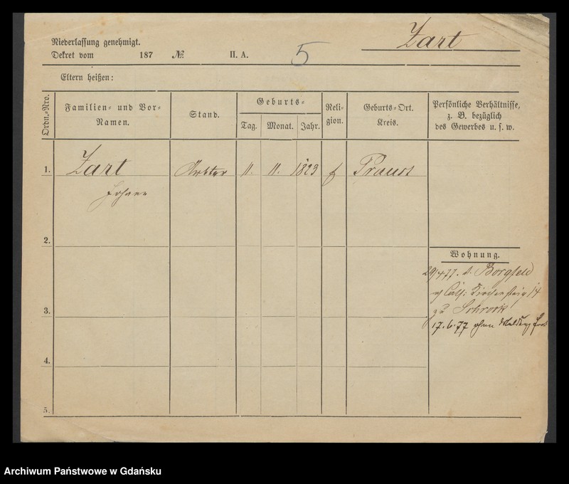 image.from.unit.number "Karty meldunkowe: Zapel - Zeitz"