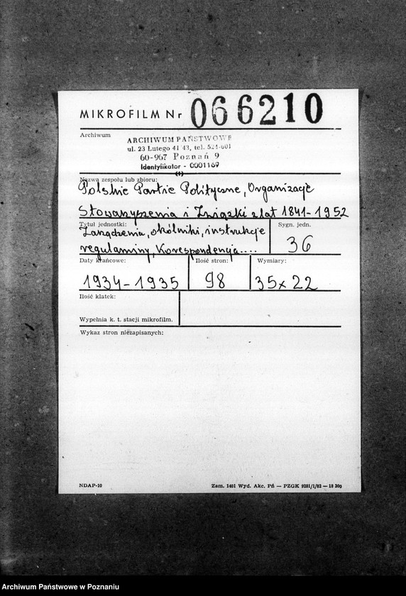 Obraz 2 z jednostki "Zarządzenia, okólniki, instrukcje, regulaminy, korespondencja Wydziału Młodych"