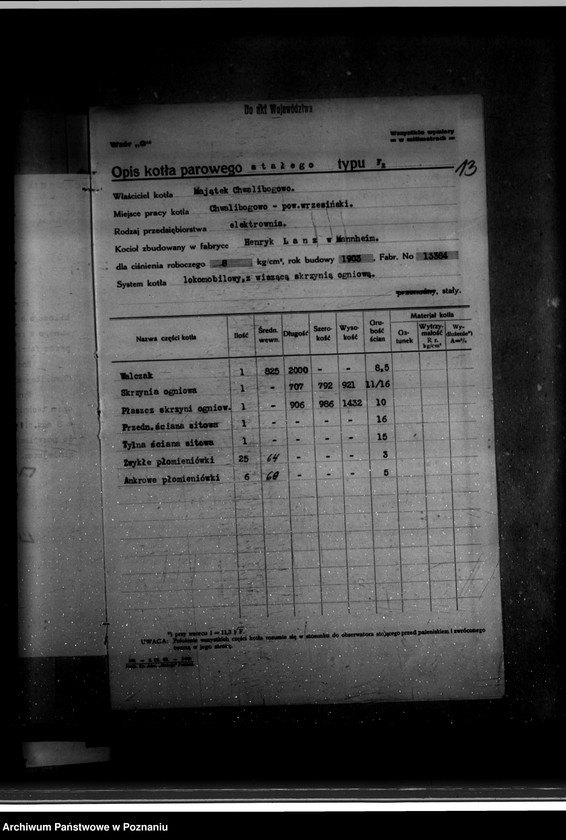 Obraz 17 z jednostki "Majętność Chwalibogowo powiat wrzesiński własność A. Myszkowski nr woj. kotła 1718"