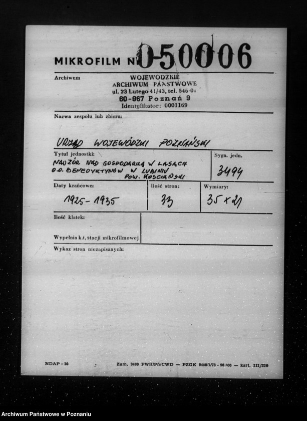 Obraz 2 z jednostki "Nadzór nad gospodarką w lasach O.O. Benedyktynów w Lubiniu powiat kościański"