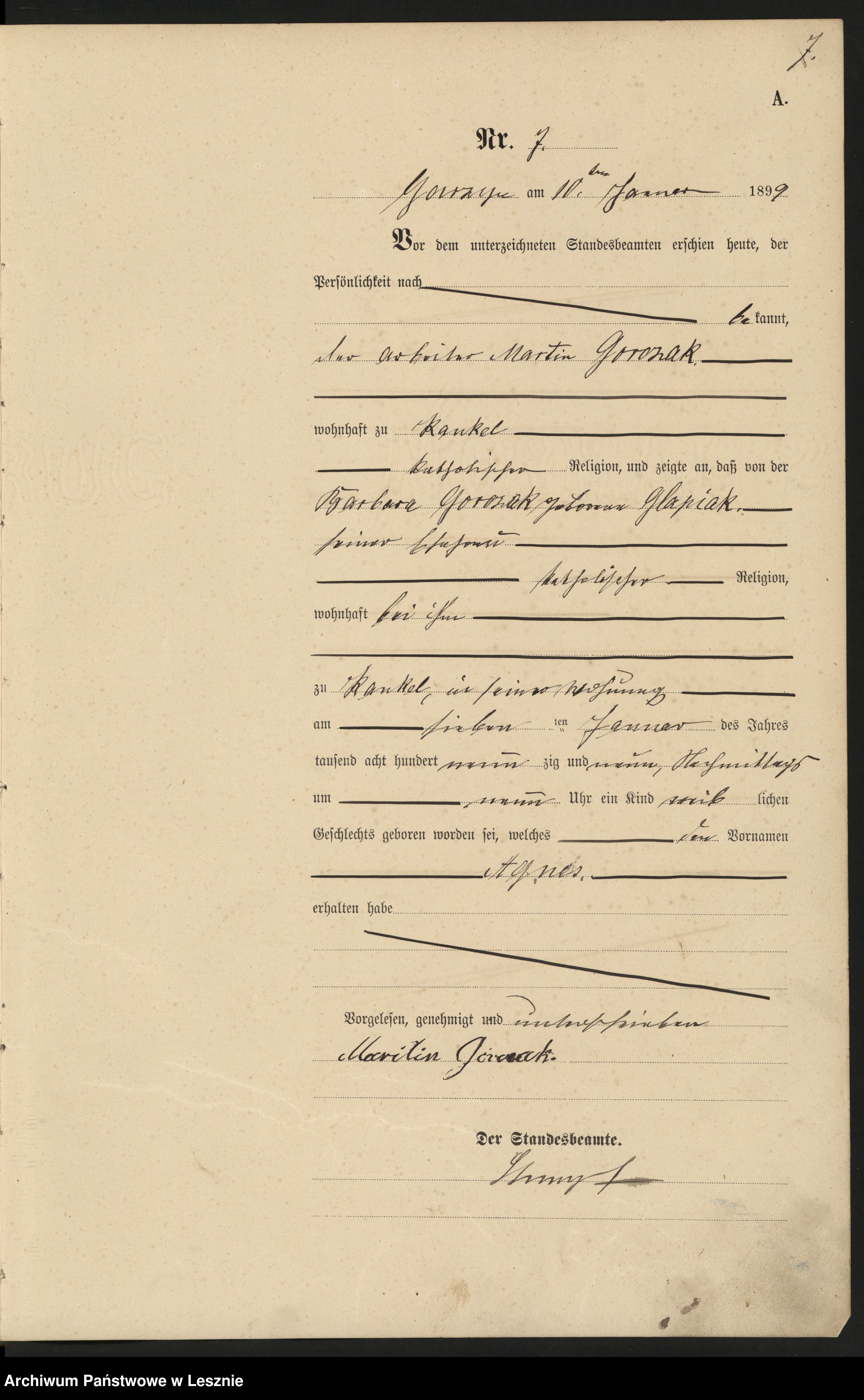 Skan z jednostki: [Księga urodzeń]