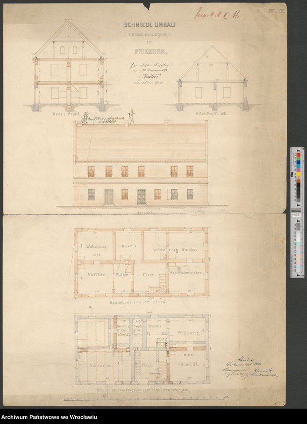 Obraz 1 z jednostki "Schmiedeumbau auf dem Fabrikgehöft in Prieborn"