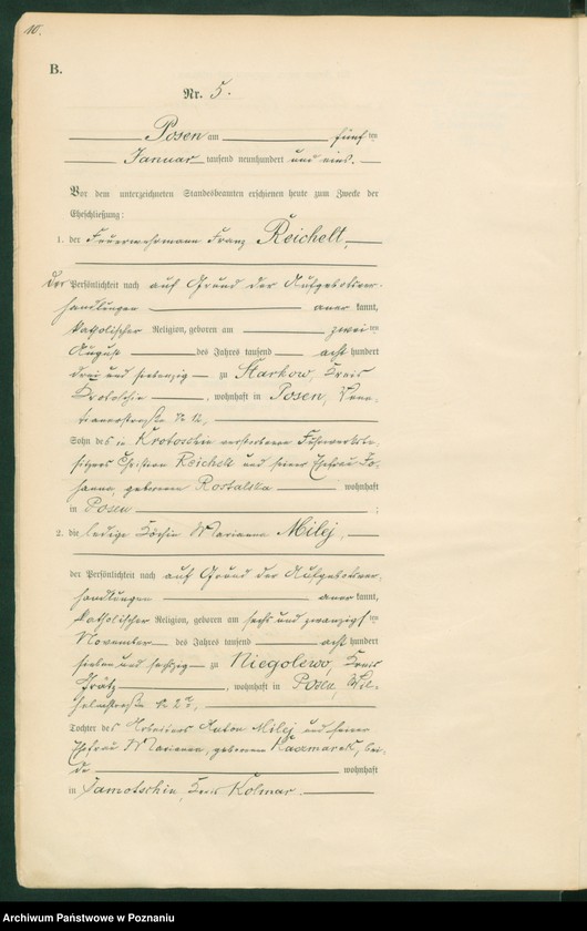 Obraz 12 z jednostki "Księga miejscowa małżeństw t. I"