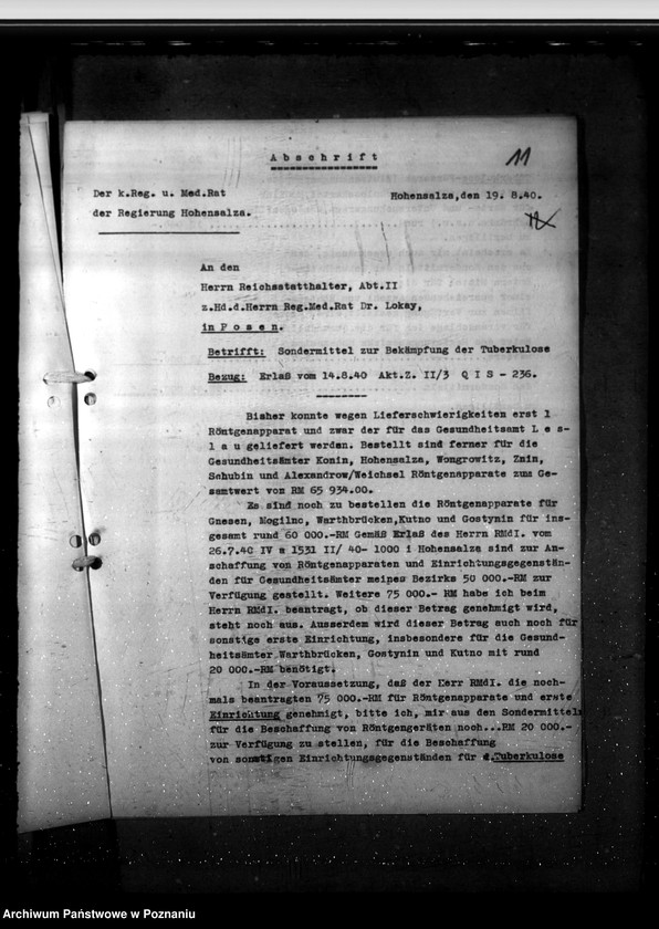 Obraz 15 z jednostki "Sondermittel zur Bekämpfung der Tuberkulose"