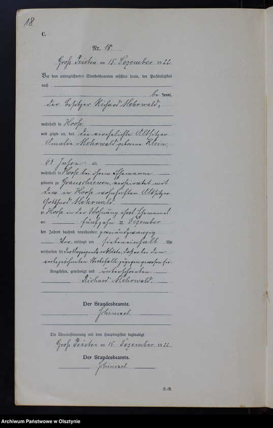 image.from.unit.number "Sterbe-Neben-Register Nr 1 - 19 [ Księga zgonów - wtóropis ]"