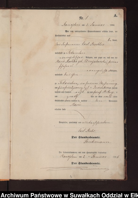 image.from.unit.number "Geburts-Neben-Register des Preussischen Standes-Amtes Gr. Konopken Kreis Loetzen"