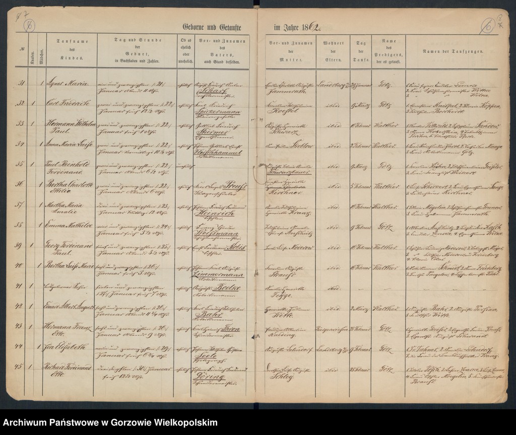 image.from.unit.number "Duplikate der Hauptkirche zu Landsberg an der Warthe (zawiera także księgę zgonów Konkordier Kirche mit der reformirten und Militair Gemeinde z 1862 r.)"