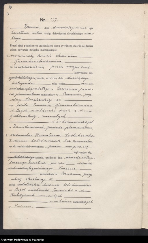 Obraz 8 z jednostki "Księga miejscowa małżeństw tom II [Rejestr główny małżeństw]"