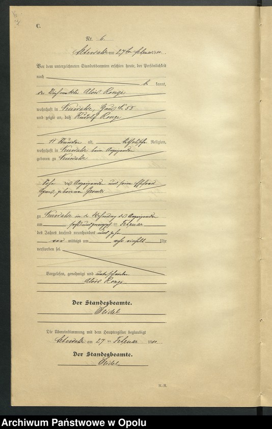 Obraz 11 z jednostki "Sterbe-Register (Neben-Register) Standesamt Altewalde 1910 No. 1 bis 45"