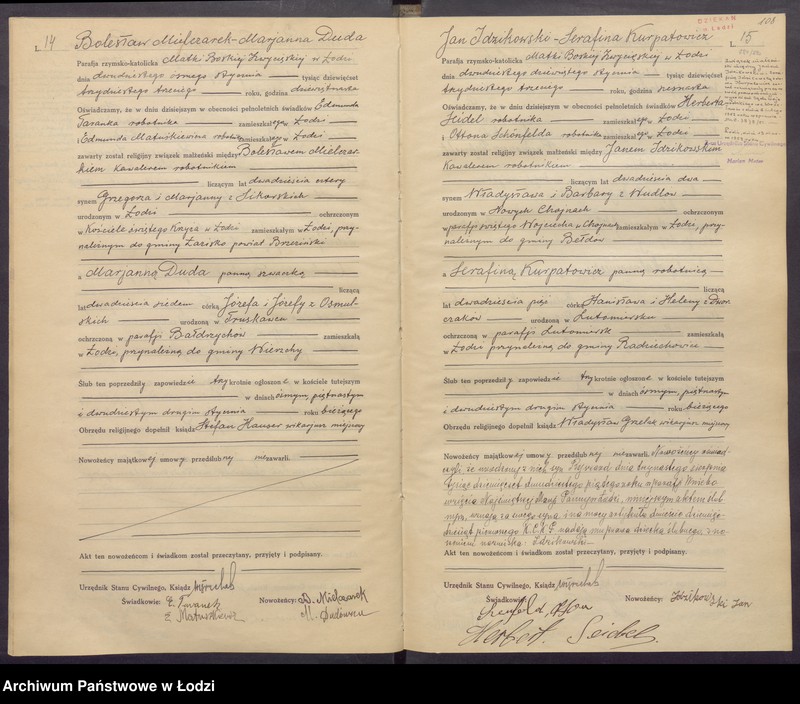 Obraz 10 z jednostki "Akta małżeństw"