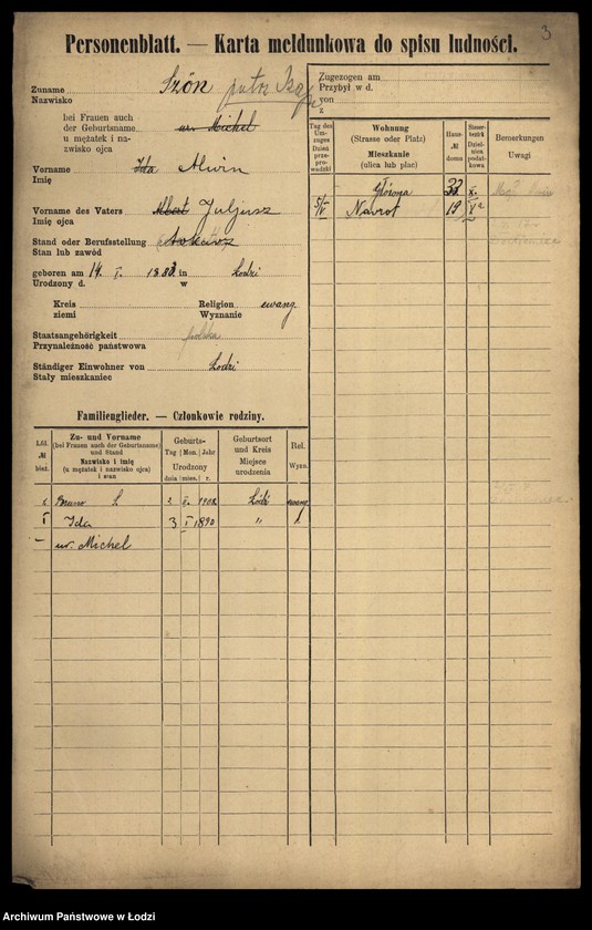 Obraz 5 z jednostki "[Spis ludności Łodzi] Szen-Szenfeld"