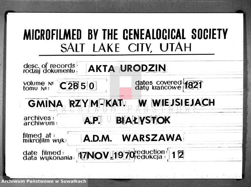 image.from.unit.number "Akta urodzonych gminy wieysieyskiey 1821 roku"