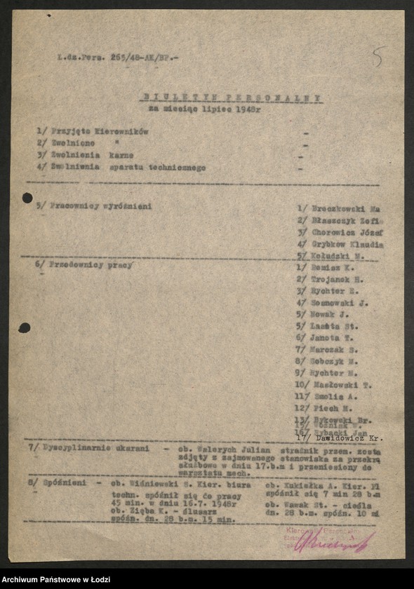 Obraz 6 z jednostki "Przemysł Metalowy - sprawozdania kierowników personalnych"