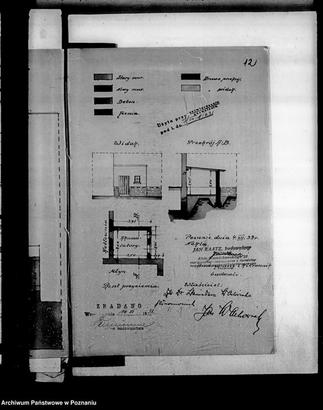 Obraz 16 z jednostki "Zatwierdzenie zakładu przemysłowego /domku dla akumulatorów/ St. Wachowiak w Nekli Młyn"