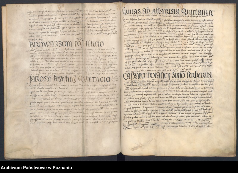 Obraz 12 z jednostki "Liber obligacionum, decretorum, quietationum, contractuum, bona immobilia, summas pecuniaris ac res ad diuturnitatem pertinentes continens coram spectabili consulatu Posnaniensi ...signo B."