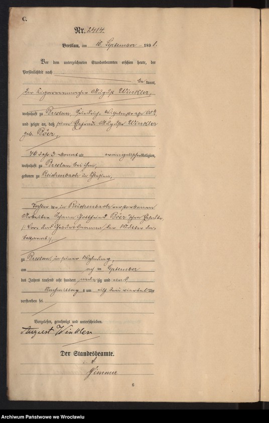 image.from.unit.number "Sterbe-Haupt-Register Breslau I 1891 Band 7"