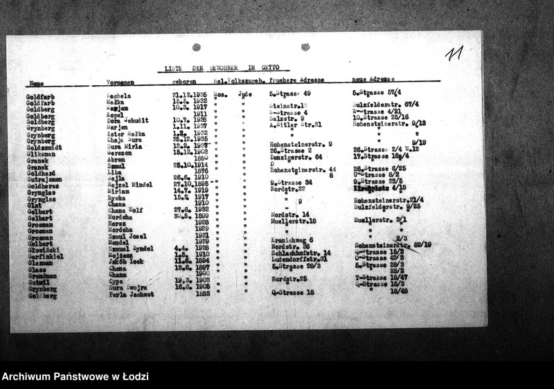 Obraz 14 z jednostki "[Alfabetyczny spis mieszkańców getta. Litery G i H]"