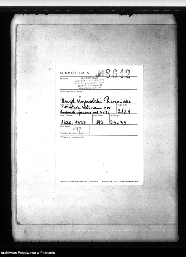 Obraz 2 z jednostki "/Majętność Nietuszkowo powiat chodzieski wyłączenie z art.. 4 i 5/ ustawy o wykonaniu reformy rolnej"